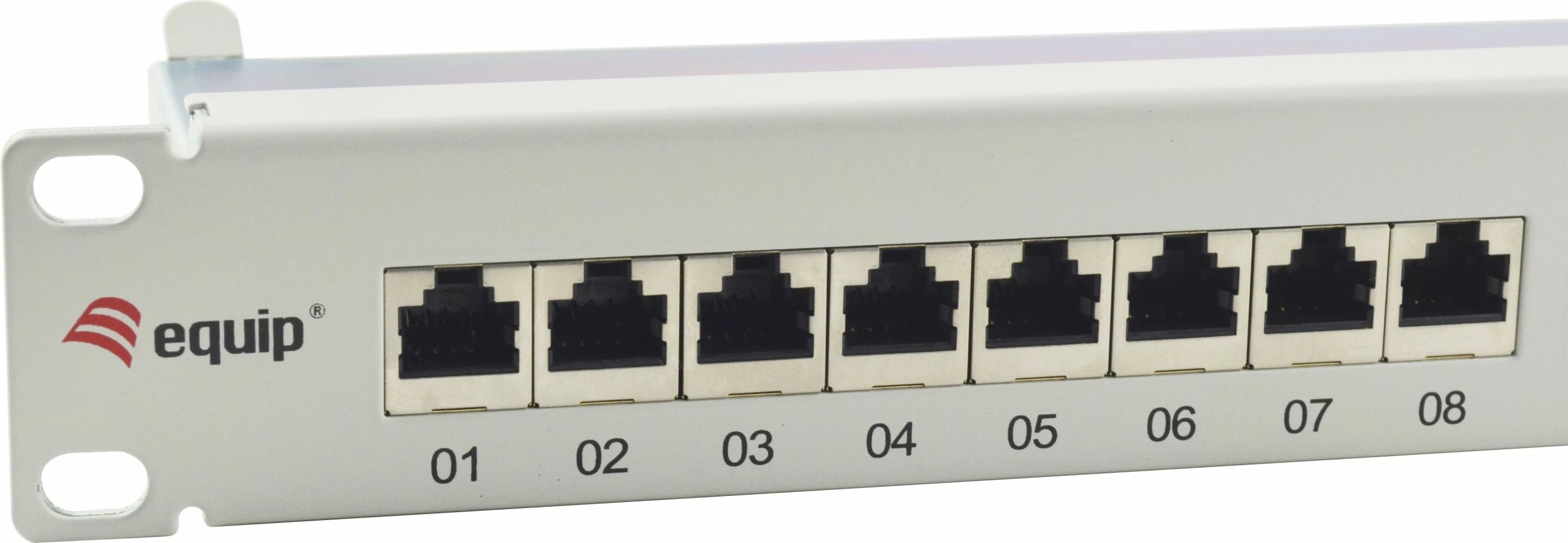 Patch panel Equip 24-port Cat6a, 1U, rackmount, gri