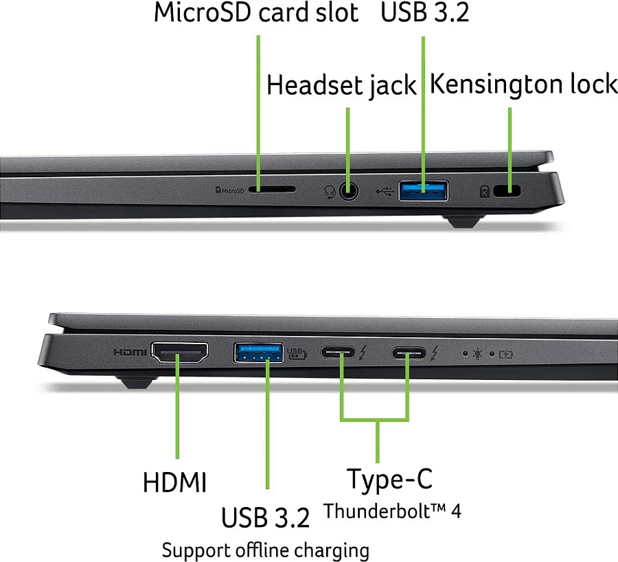 Laptop Acer Swift SFX14-73G-975F, Core Ultra 9, 32GB RAM, 2TB SSD, 14.5" OLED Touch, RTX 5070, Windows 11 Home, Titanium Grey