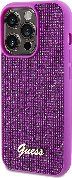 Mbështjellës Guess Disco Metal Script për iPhone 14 Pro Max, vjollcë