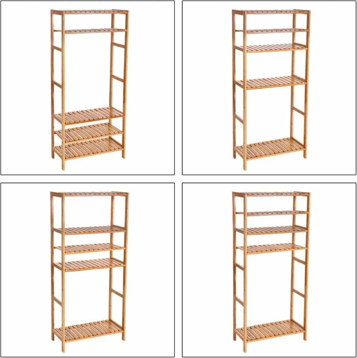 Raft bambuje, SONGMICS BCB35Y, 5 nivele, 60×26×130 cm, natyral