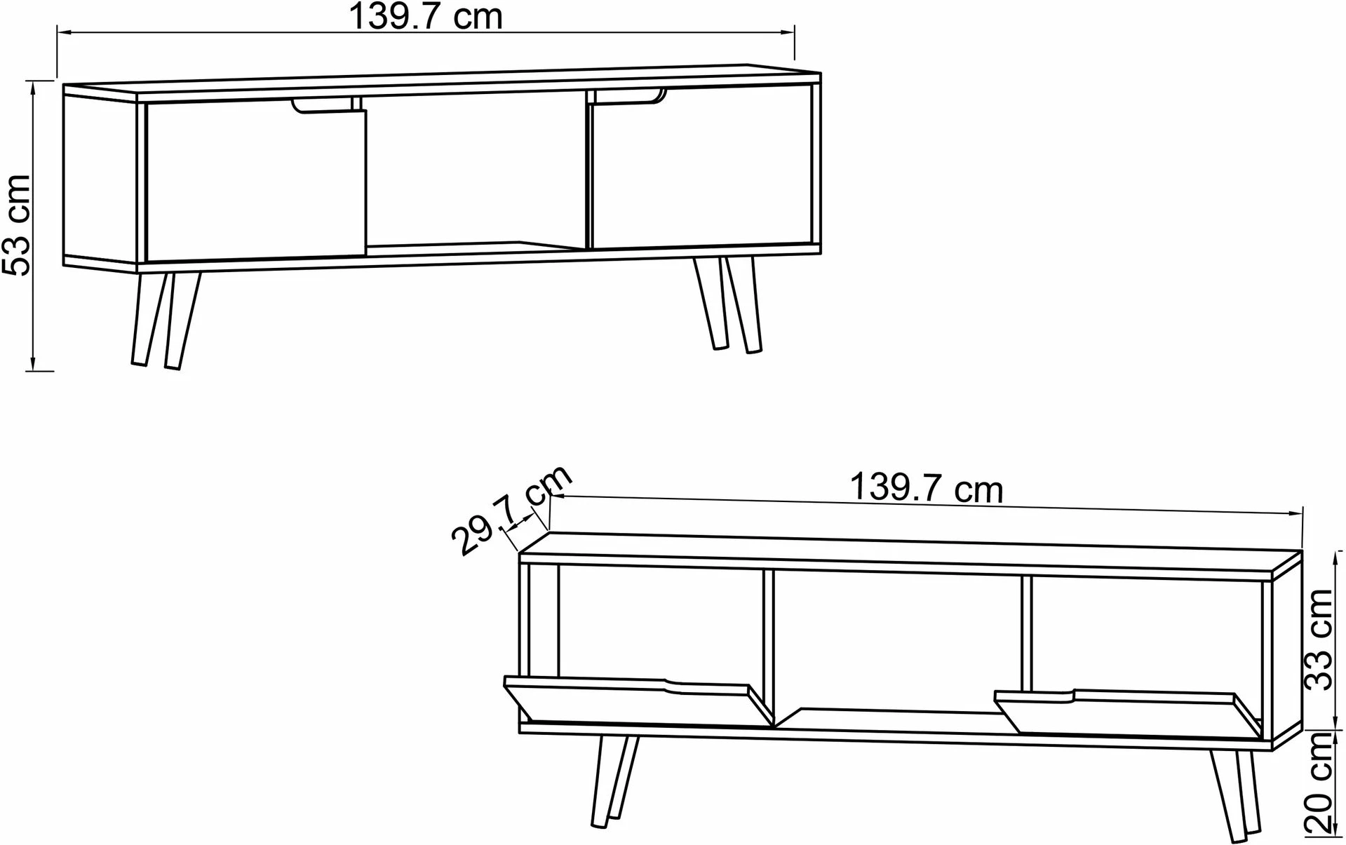 Komodë për TV Skye Decor, ngjyrë lisi Siena-Sapphire, antracit