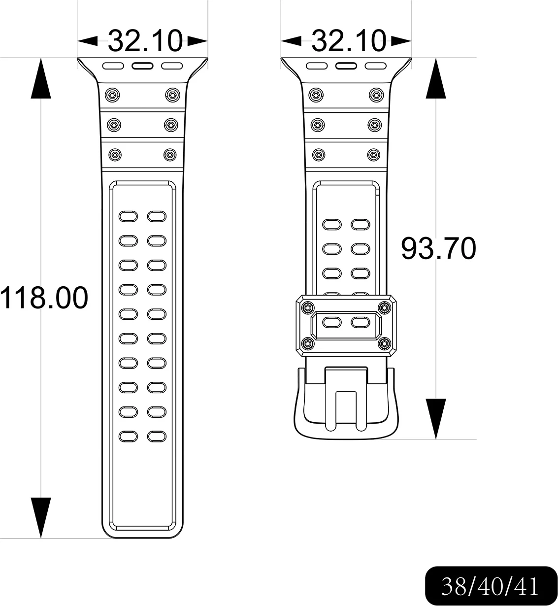 Rrip për Apple Watch Hurtel Strap Triple Protection, 38/40/41mm, Blu e errët