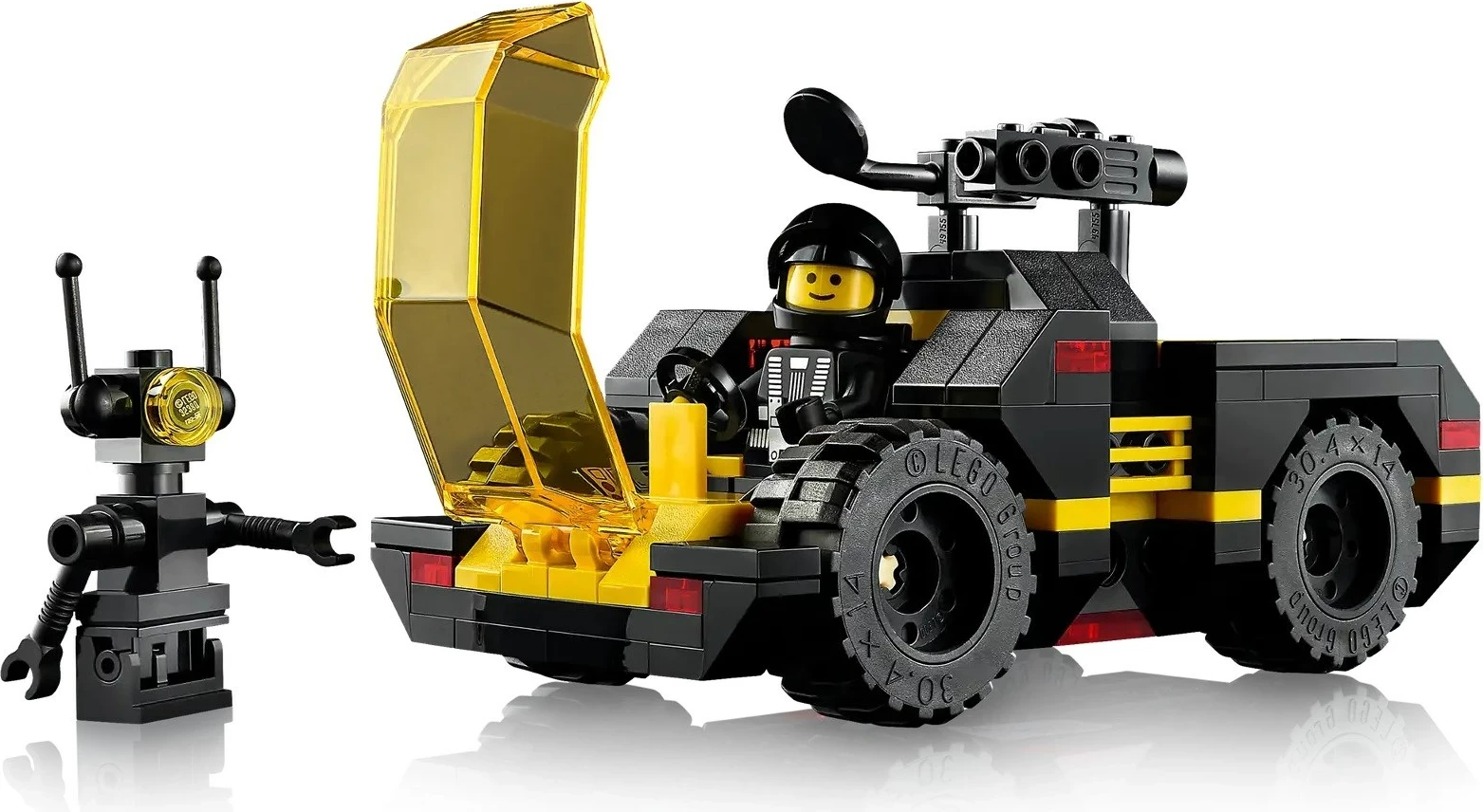 Set LEGO ICONS Blacktron Renegade 10355, 1151 pjesë, me 3 minifigura, për të rritur, zi/verdhe