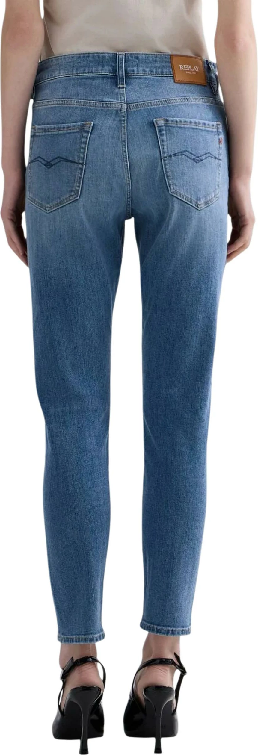 Xhinse për femra Replay Slim Boyfit WA416.000.685 115, denim të çelëta [Madhësia: W28 L30]