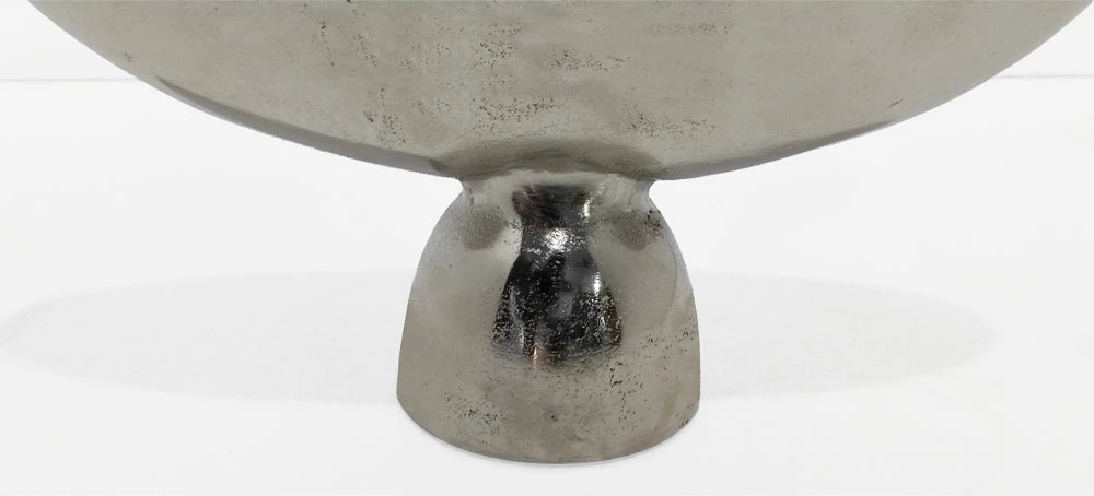 Enë dekorative Mendo, alumin, ngjyrë nikel argjendi, 36x12x15cm