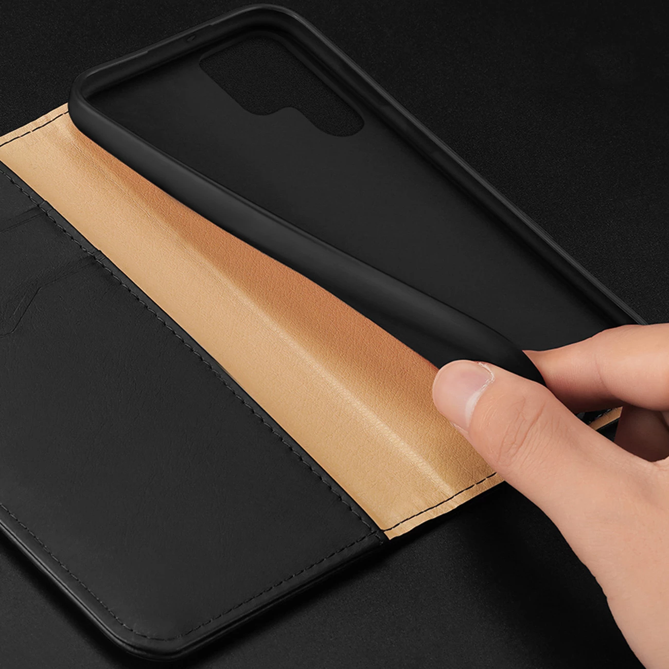 Mbështjellës Dux Ducis Hivo për Samsung Galaxy S23+, me kapak, portofol, bllokim RFID, kafe