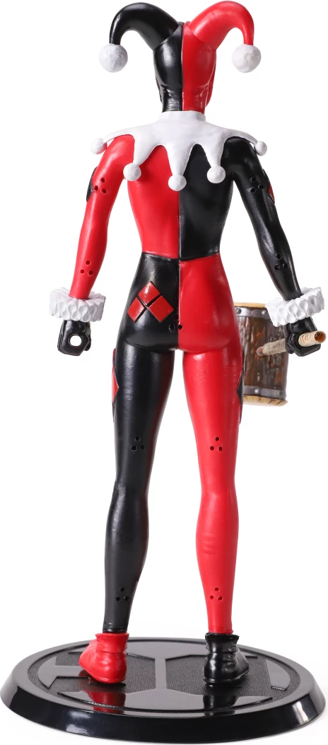 Figurinë fleksibile NOBLE COLLECTION Bendyfigs DC Suicide Squad (Comic) Harley Quinn Jester 19 cm, me çekan