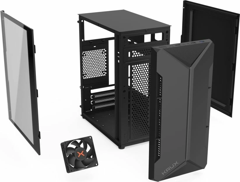 Kasë Krux Astro ARGB KRX0016, Micro-ATX/Mini-ITX, pa furnizues rryme, e zezë