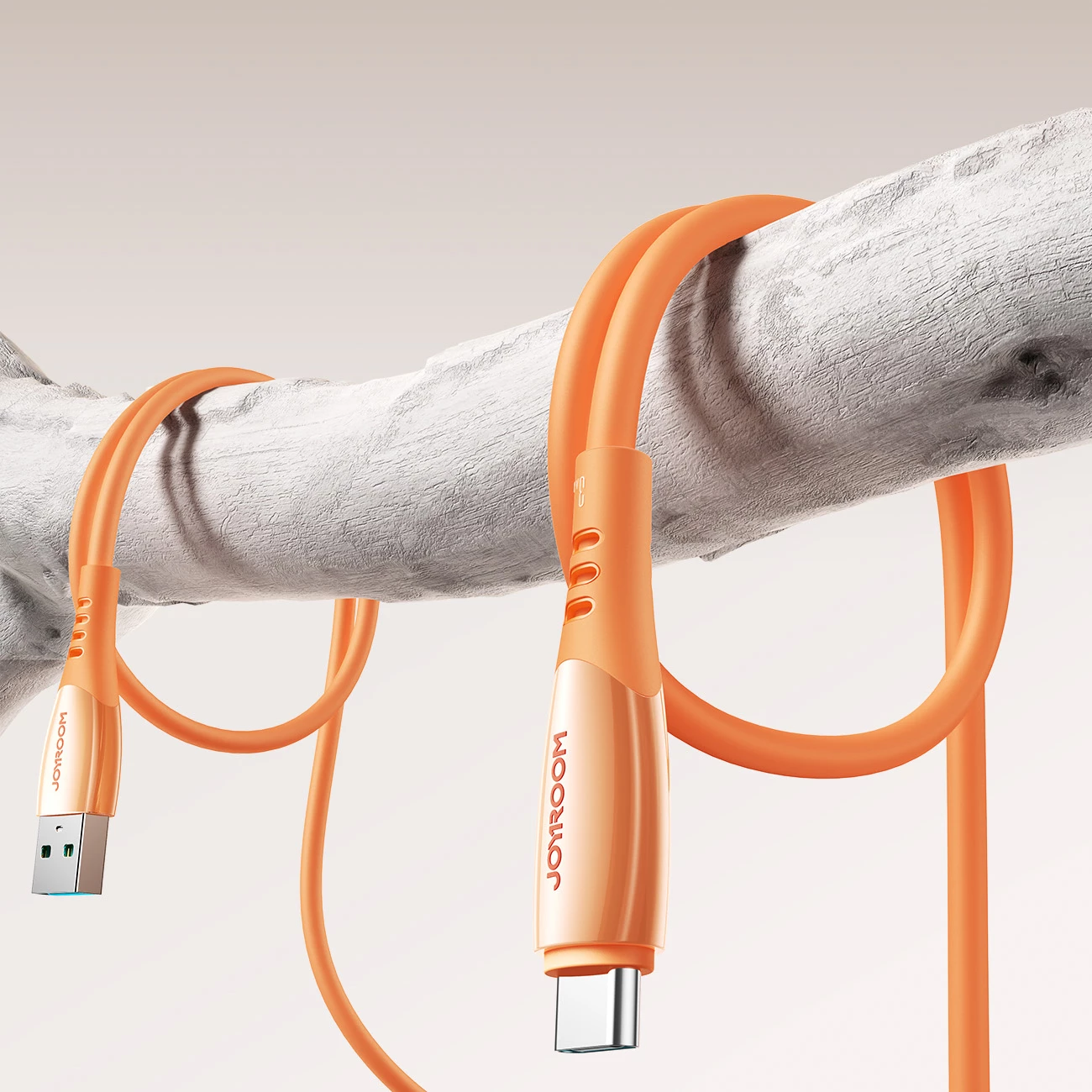 Kabllo USB-A në USB-C Joyroom S-A59 Vibrant Series 1.2m 3A USB 2.0 480Mbps, portokalli, 1 copë