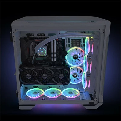 Ventilator kasë Thermaltake SWAFAN 14 RGB, 140mm, 3 copë, i bardhë