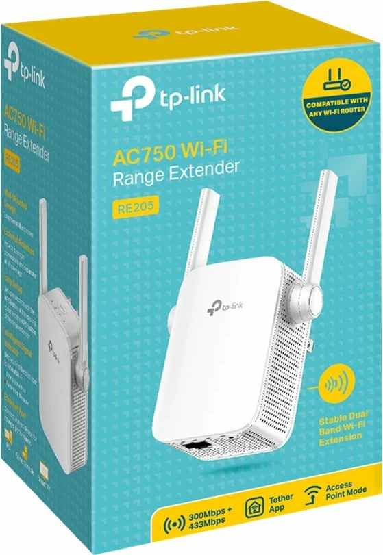 Zgjatues Wi-Fi TP-LINK RE205 AC750, i bardhë