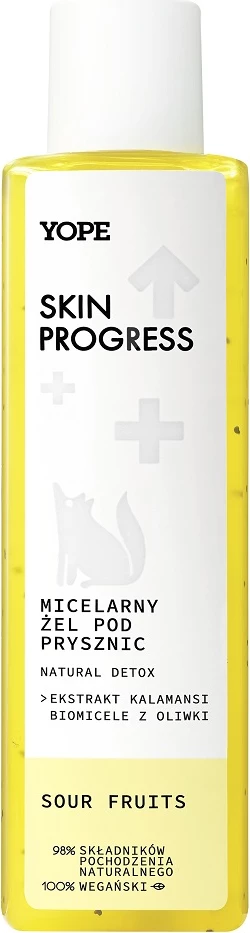Xhel dushi për femra Yope Skin Progress Micellar Shower Gel Sour Fruits 200ml