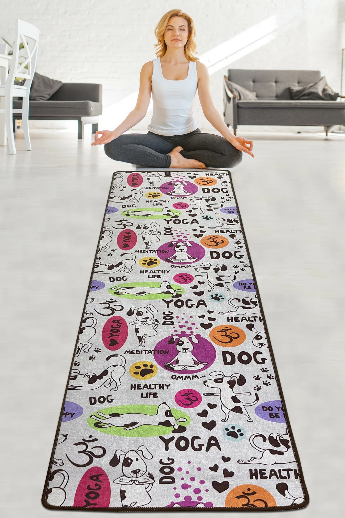 Qilim yoga Vital And Vivid, Sirsasana Djt, shumëngjyrësh, 60x200cm