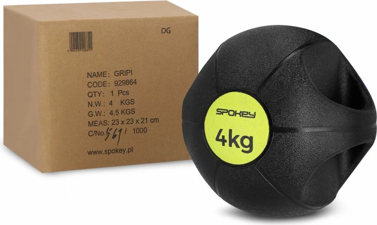 Top për stërvitje Spokey Gripi, 4kg për meshkuj dhe femra [Madhësia: 4 kg]