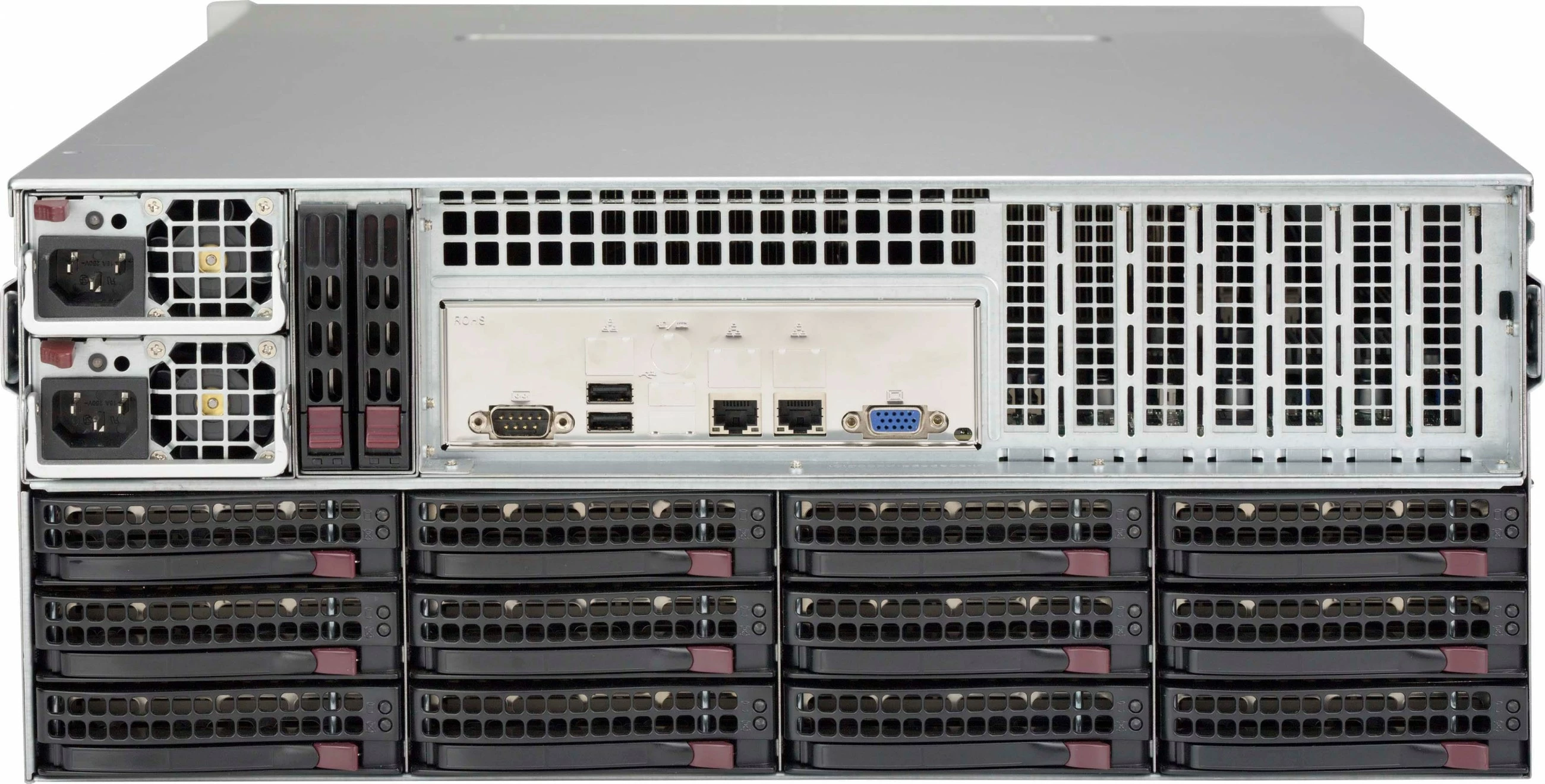 Kasë serveri Supermicro 4U, 36x3.5" hot-swap, 2x1200W, e zezë