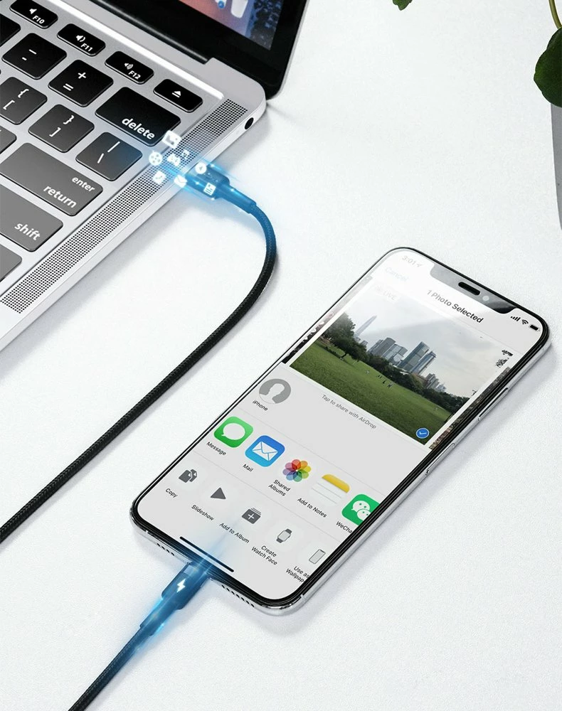 Kabllo Baseus Cafule CATLKLF-G1, USB-C në Lightning, 1m, 18W, e zezë/gri