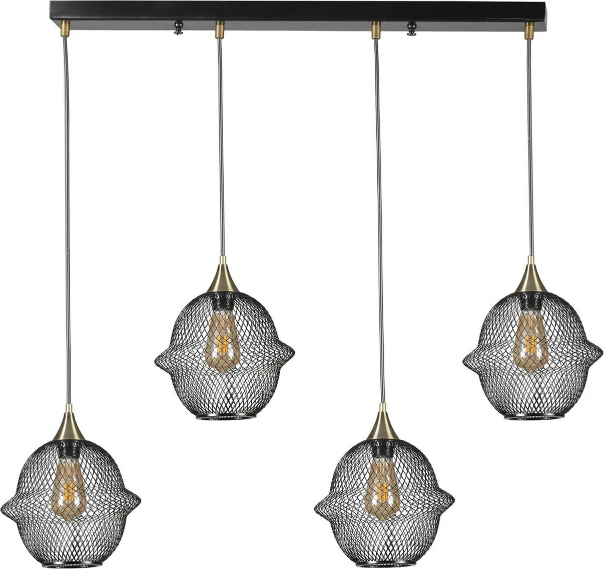 Llambë tavani Opviq Merkür, 4 llampa, e zezë, varëse