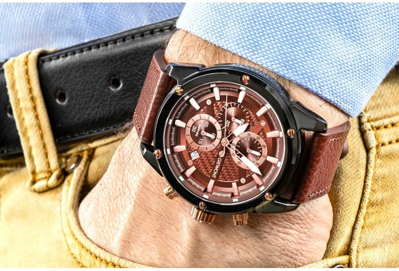 Orë dore meshkuj Giewont GW8810-A3, kafe/zeze