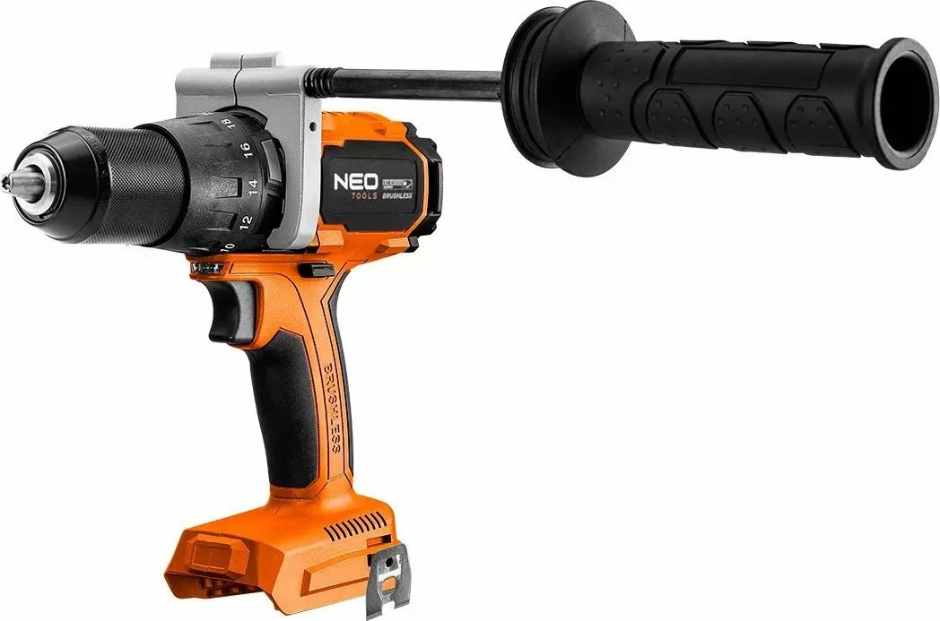 Trapan udaror/vidhosëse me bateri Neo 04-616, 18 V, brushless, 100 Nm, mandrinë 13 mm, pa bateri/pa karikues, portokalli/zi