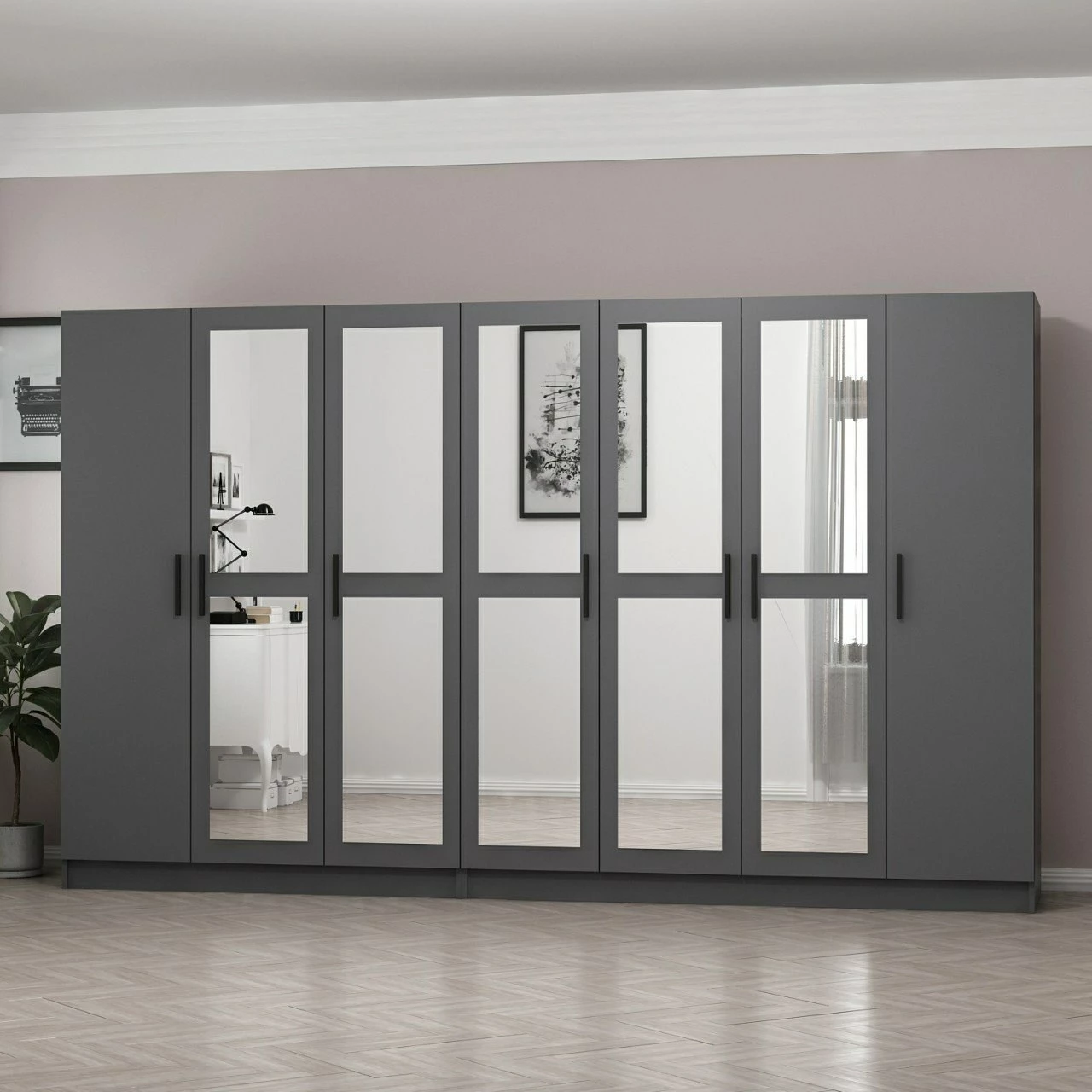 Dollap Skye Decor, ngjyrë antracit, 315x210x52cm