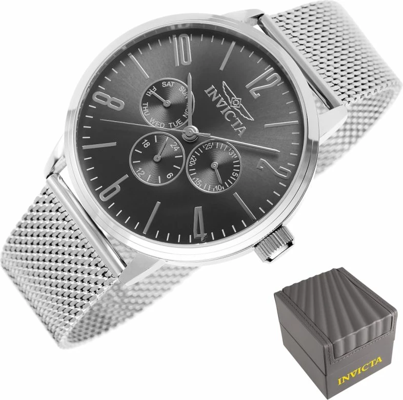 Orë dore për meshkuj Invicta, argjend