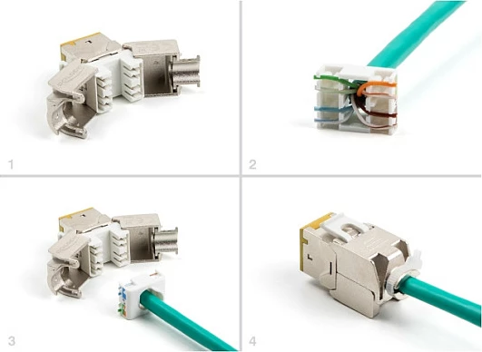 Modul keystone RJ45 në LSA DeLOCK Cat6A, pa vegla, 10 copë, i verdhë