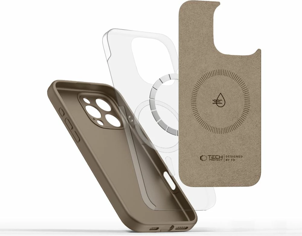 Mbështjellës Tech-Protect Liquid Silicone MagSafe për iPhone 16 Pro Max, Kafe