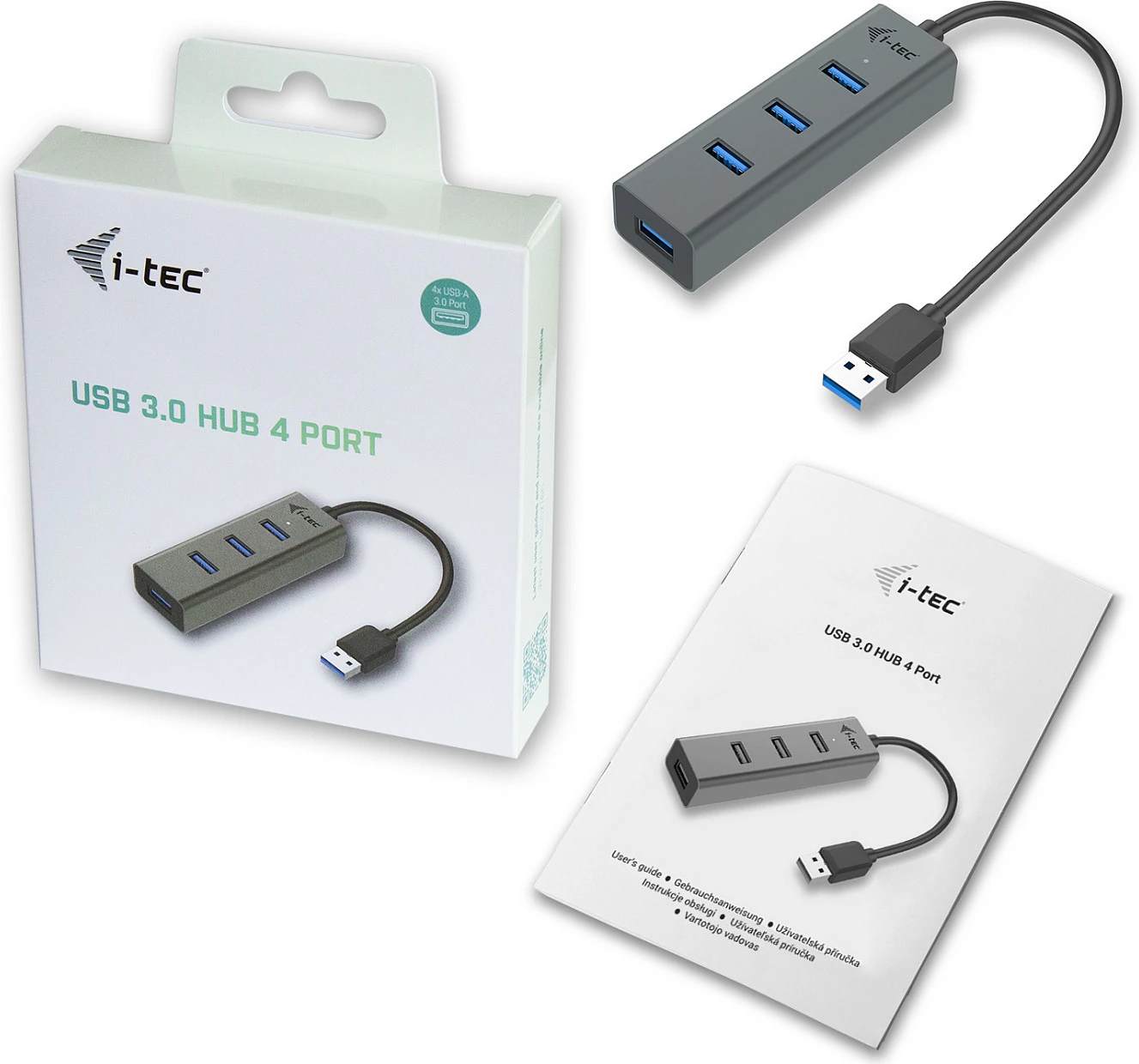 USB HUB i-tec Metal 4 porta, USB 3.0, 5000 Mbit/s, gri