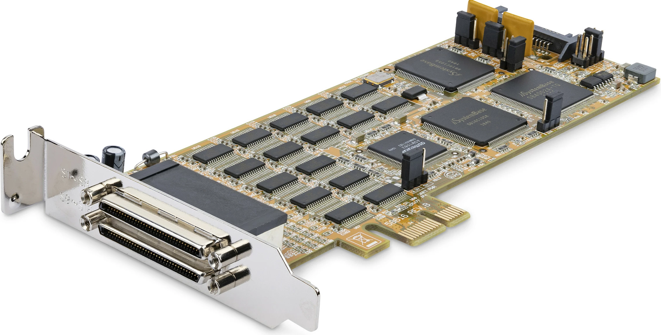 Kartelë seriale PCIe StarTech 16-Port RS232 low-profile, me kabllo DB9, e verdhë