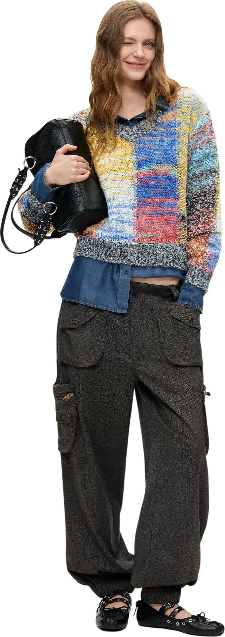 Xhemper për femra Desigual JERS_EARTHTEXTURE 26WWJF25, i kuq [Madhësia: XL]