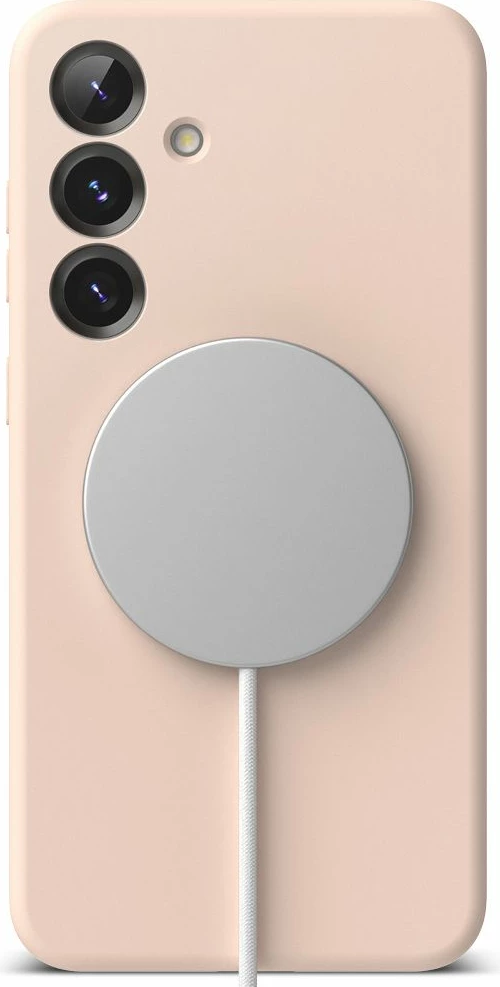 Mbështjellës Ringke Silicone MagSafe për Samsung Galaxy S25, Rozë