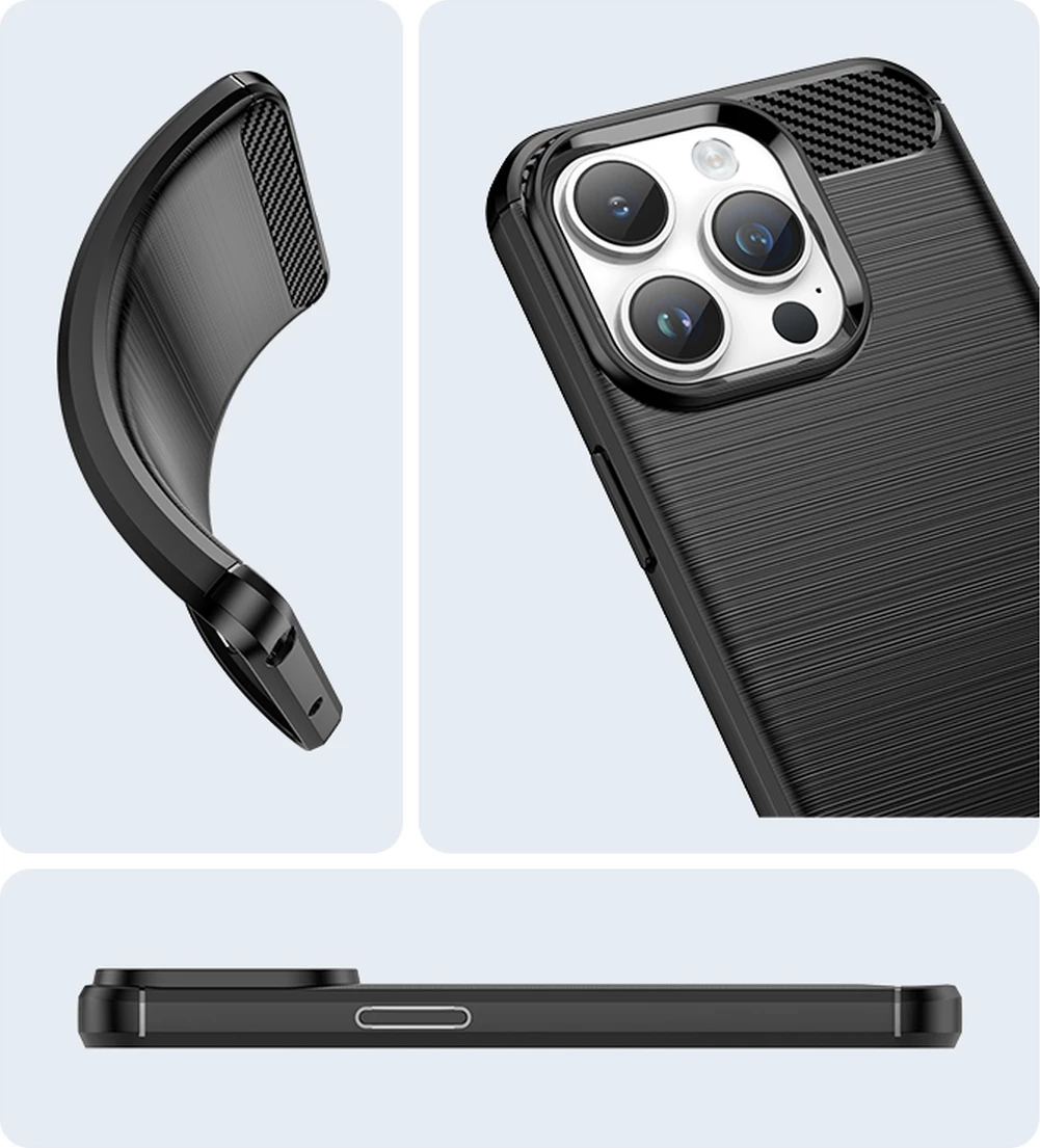 Mbështjellës Hurtel Carbon Case për iPhone 14 Pro Max, TPU, Blu