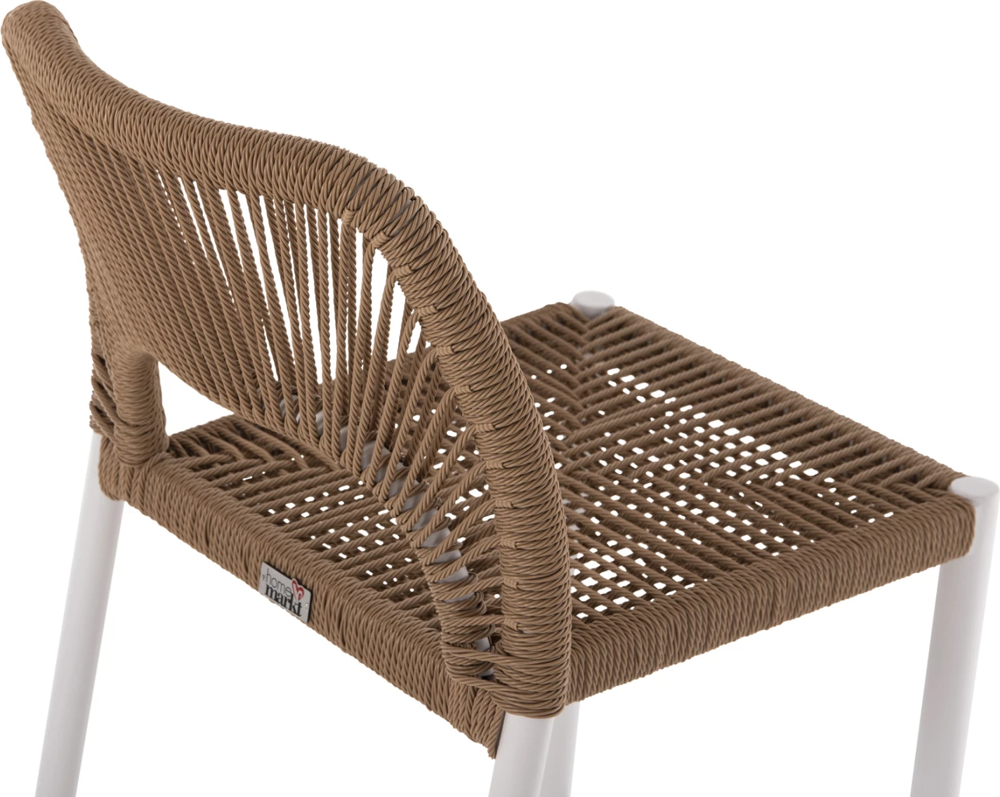 Karrige për bar, lartësi mesatare, FH5920.01, alumin i bardhë me ratan sintetik bezhë, 46x58x95H cm