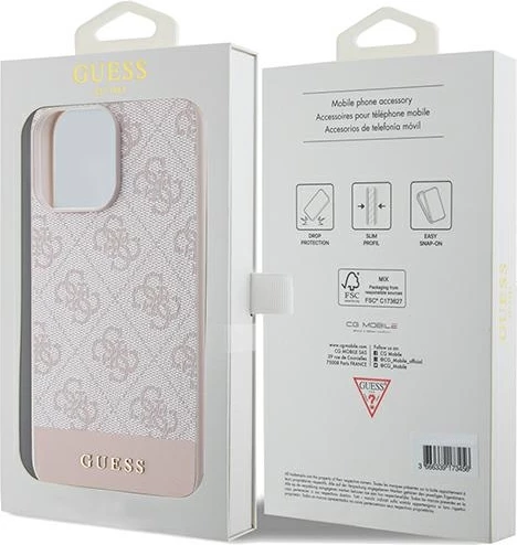 Mbështjellës Guess 4G Stripe për iPhone 14 Pro Max, Rozë
