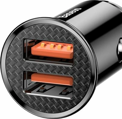 Karikues veture Baseus Circular CCALL-YD01, 2x USB-A, 30 W, 5.1 A, 12/24 V, fast charging, zi