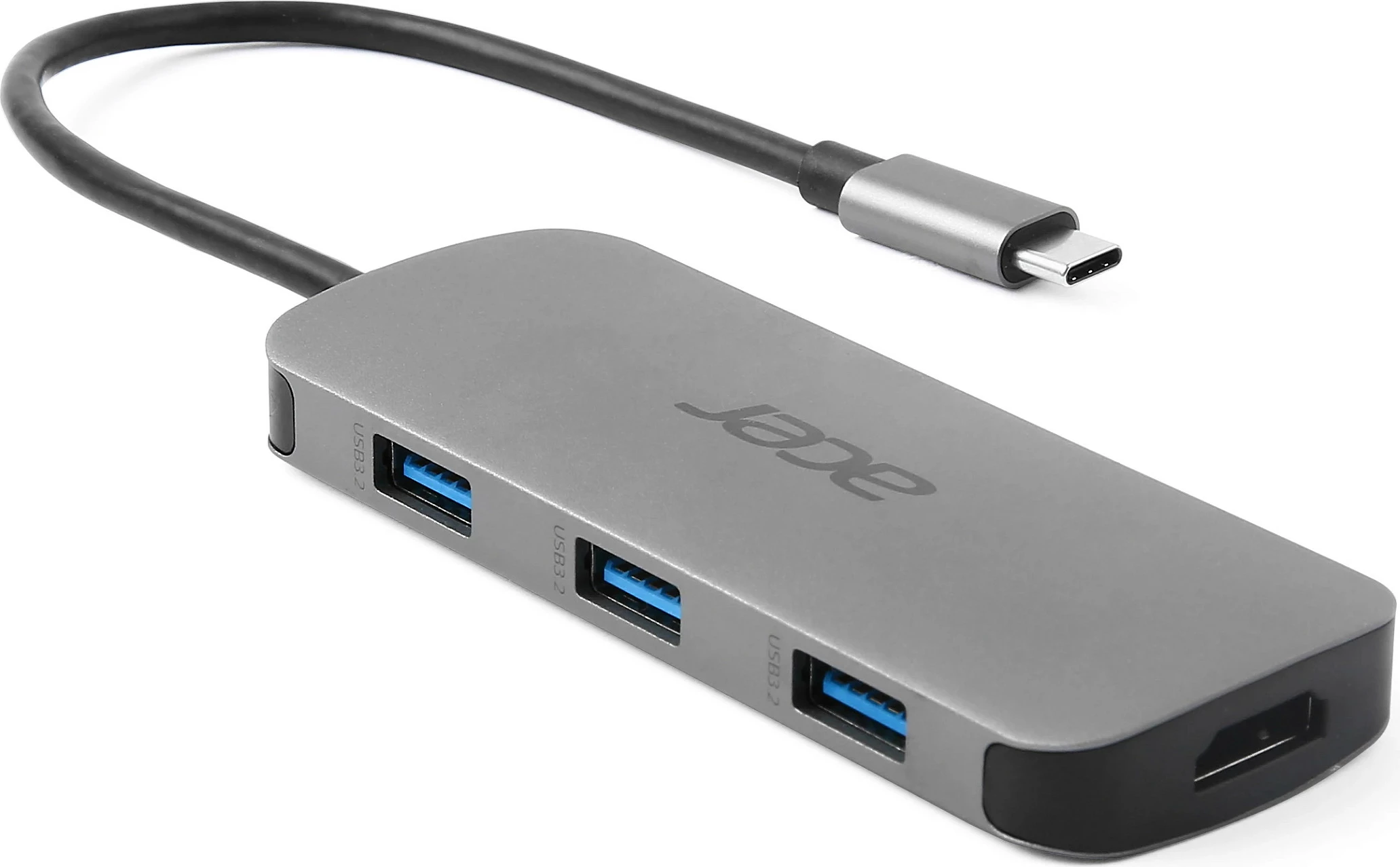 Dongle USB-C 7-në-1 Acer, HDMI 4K 60Hz, 3x USB-A, SD/microSD, PD 100W, Argjendtë