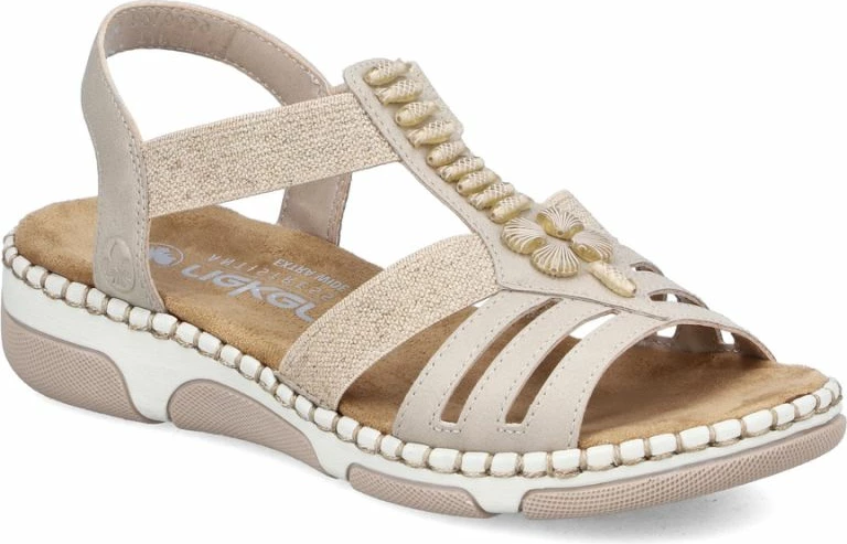 Sandale me platformë Rieker 66201-62, bezhë [Madhësia: 41]