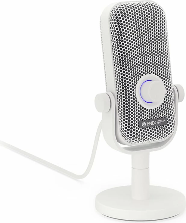 Mikrofon Endorfy Solum Voice S Onyx White (EY1B015), USB-C, kardioid, dalje 3.5 mm, i bardhë