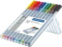 Set fineliner-a STAEDTLER triplus 334, 10 ngjyra, 0.3mm, gri