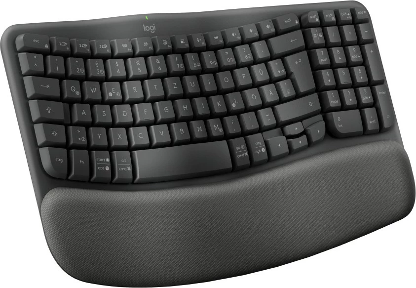 Tastierë Logitech Wave Keys, full-size, wireless, RF + Bluetooth, QWERTZ, grafit