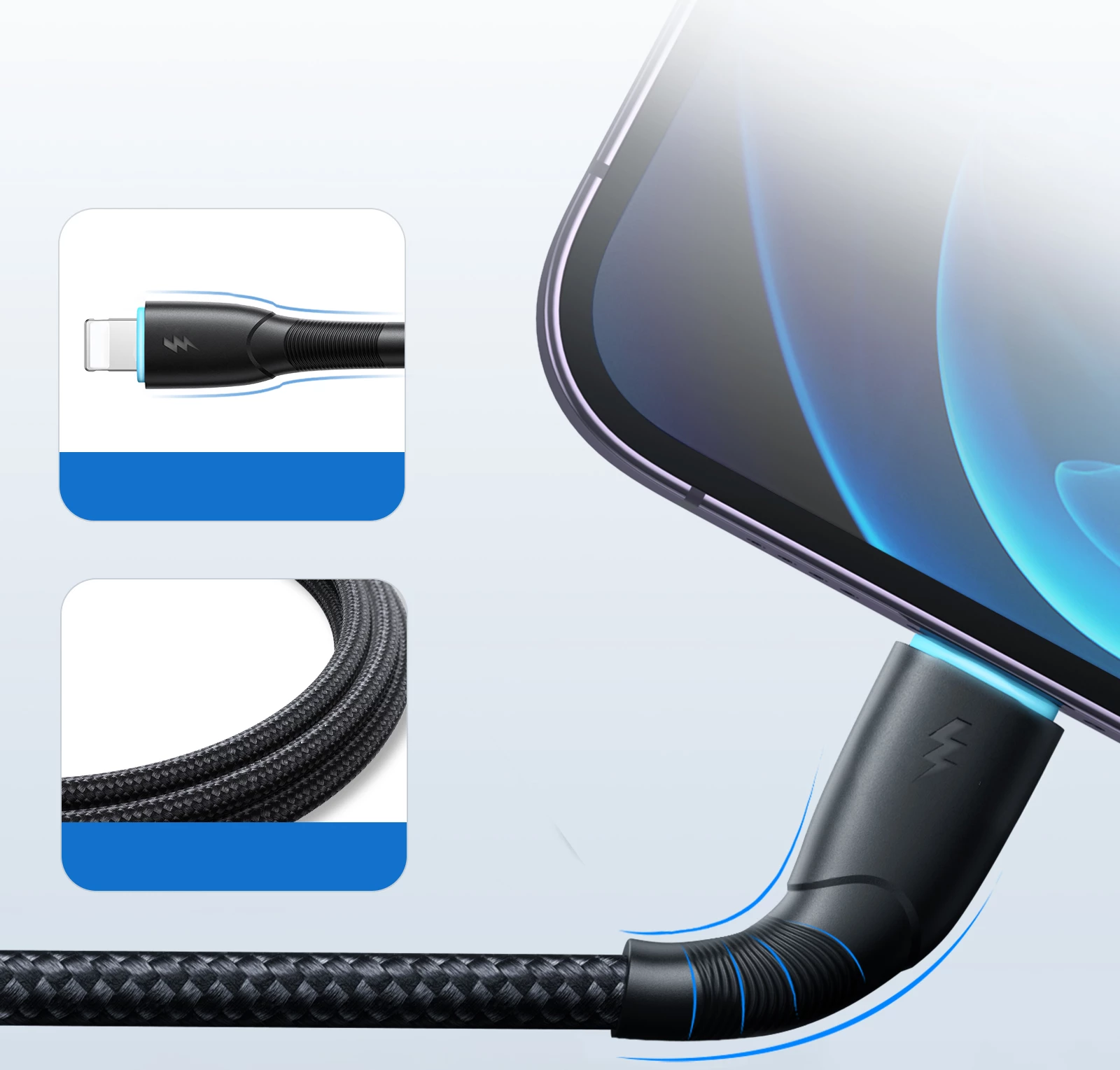 Kabllo Joyroom Starry Series SA32-AL3, USB-A në Lightning, 1m, 3A, e zezë