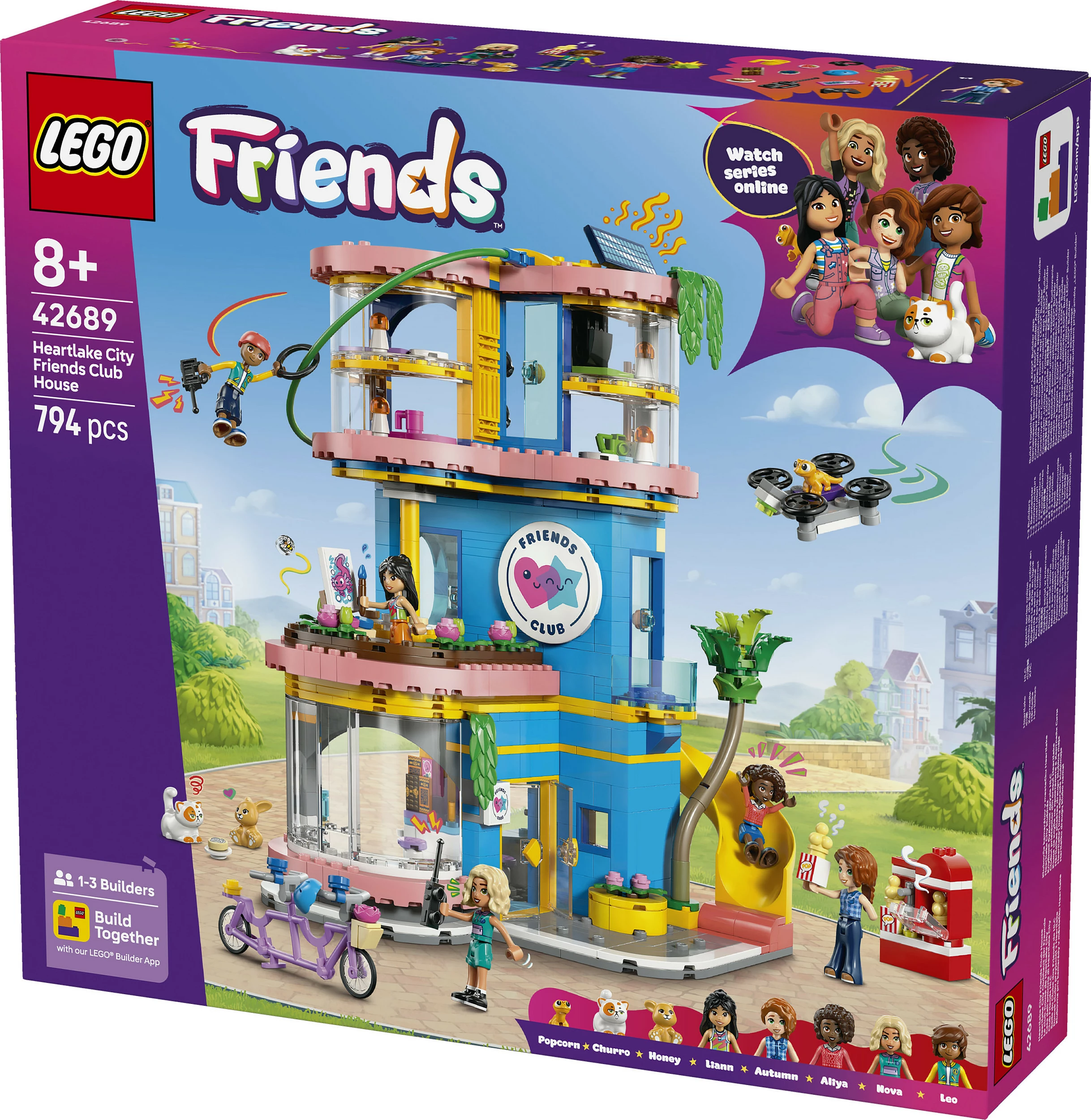Set ndërtimi LEGO Friends Heartlake City Friends Club House 42689, 794 pjesë, 8+, shumëngjyrësh