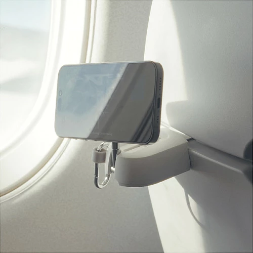Mbajtës udhëtimi iOttie Treker MagSafe për celular, i palosshëm, me adapter unazë magnetike, i bardhë