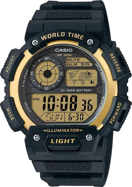 Orë dore Casio AE-1400WH-9AV, e zezë