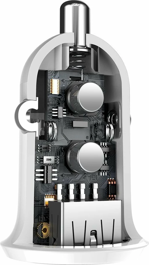 Karikues veture Baseus Grain Pro CCALLP-02, 2x USB-A, 4.8A, Bardhë