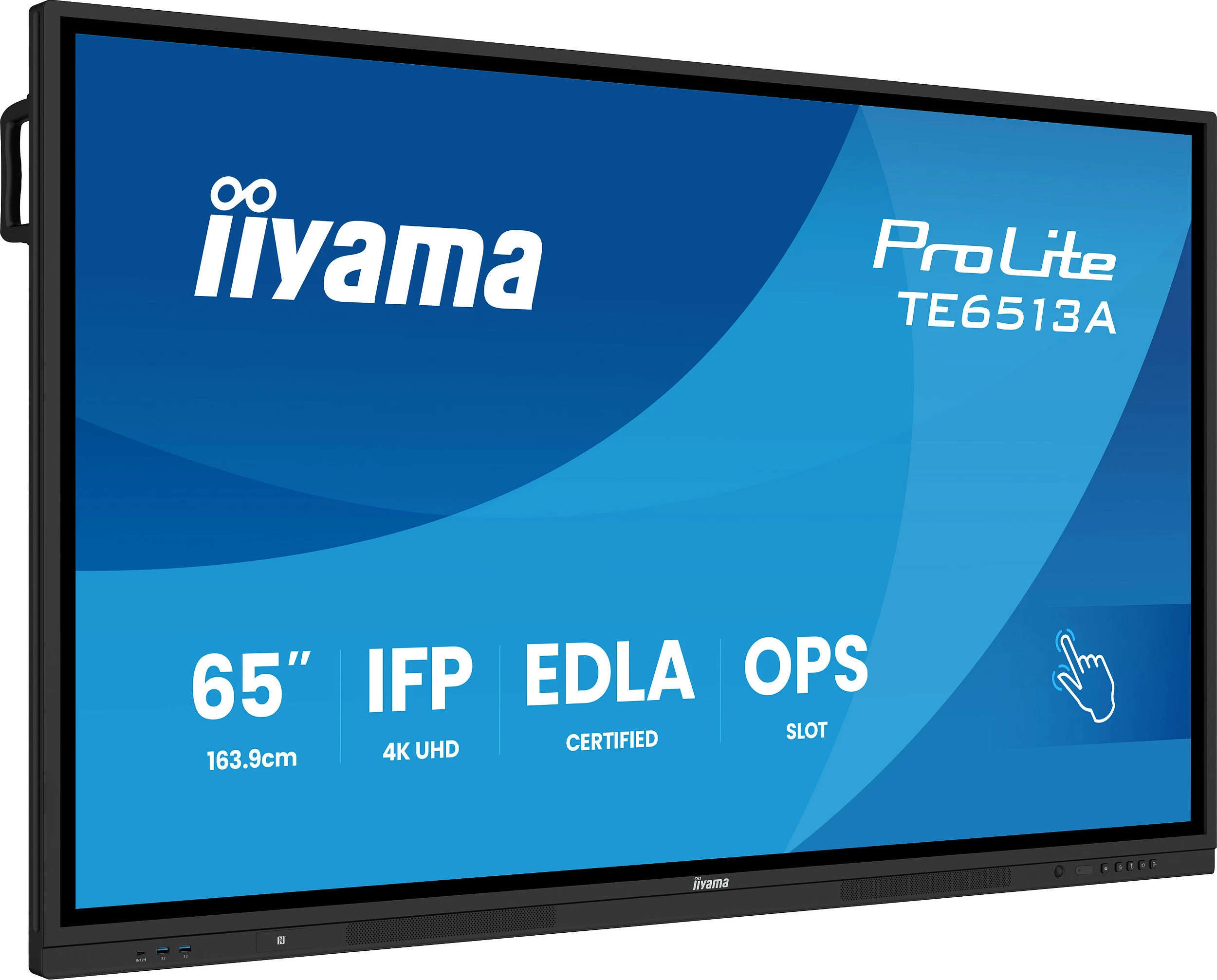 Ekran interaktiv iiyama ProLite TE6513A, 65", 4K UHD, Android 14 EDLA, Wi‑Fi 6E, i zi
