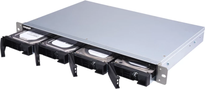 Server NAS QNAP TS-431XeU-8G 4-Bay, 8GB RAM, 1x 10GbE SFP+, 2x 1GbE, 1U Rack, i zi