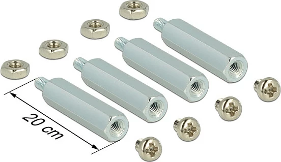 Set distancuesish metalik DeLOCK 18211 për Raspberry Pi, 20 mm, argjendtë