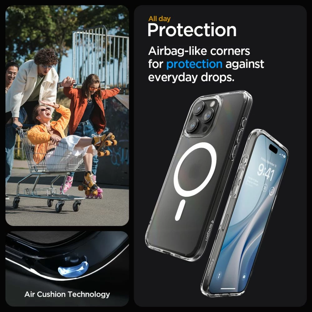 Mbështjellës Spigen Ultra Hybrid Mag për iPhone 15 Pro, MagSafe, frost clear