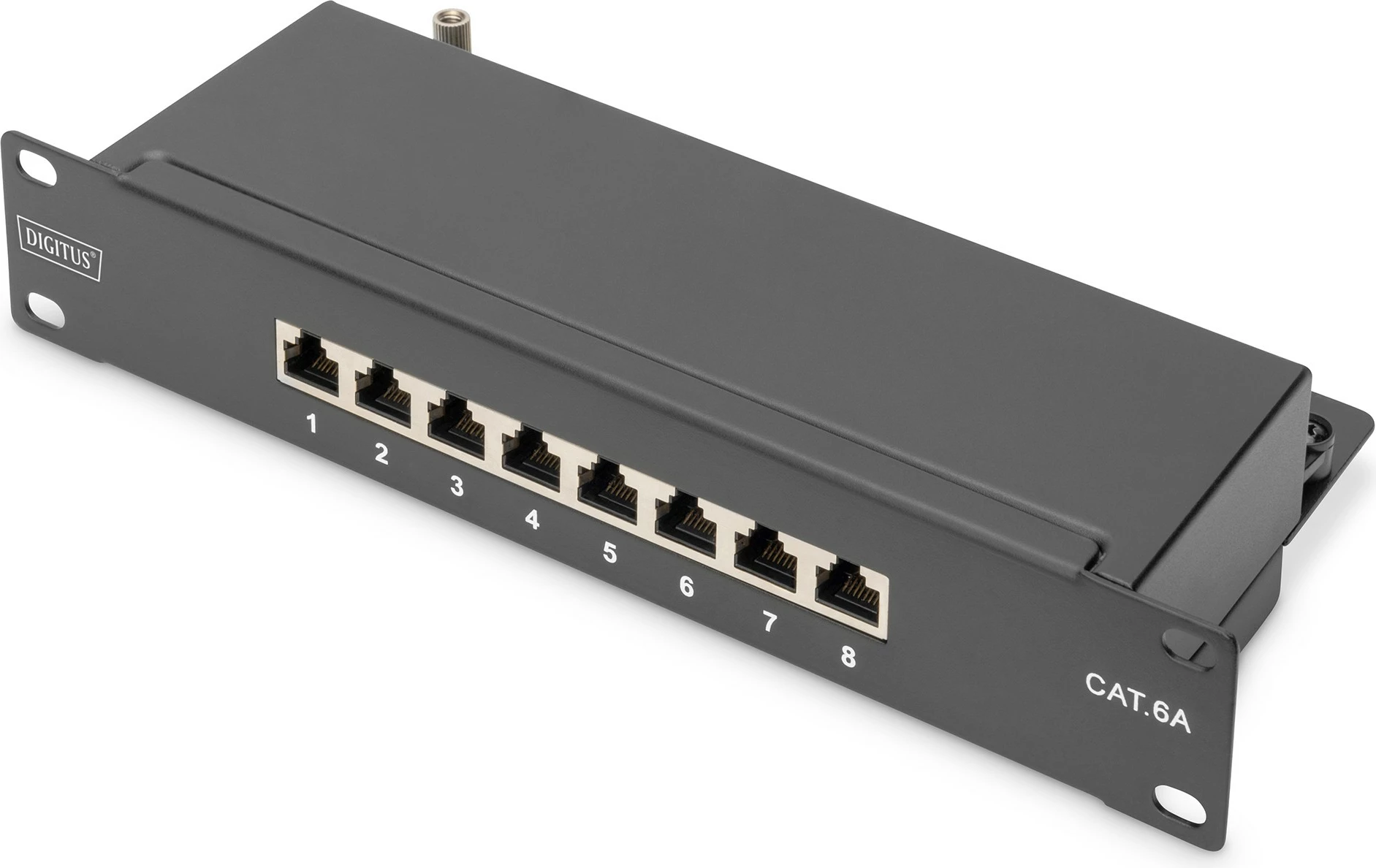 Patch panel Digitus CAT 6A, 8 porta, 1U, i zi